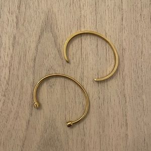 Gold Open Bangle Bracelet Set of 2